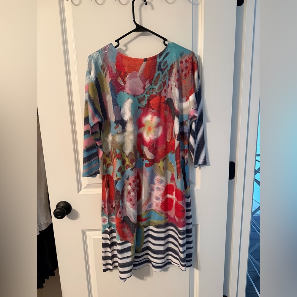 Atelier 5 by Gozde Yilmaz Art to Wear Midi Colorful Abstract Print Women's Dress